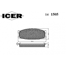141505 ICER Комплект тормозных колодок, дисковый тормоз