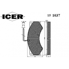151037 ICER Комплект тормозных колодок, дисковый тормоз