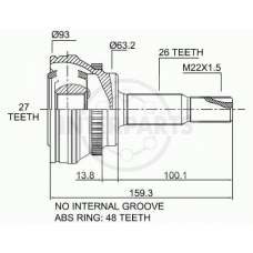 OJ-0260 InterParts Шарнирный комплект, приводной вал