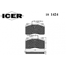 181424 ICER Комплект тормозных колодок, дисковый тормоз