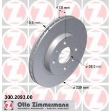 300.2093.00 ZIMMERMANN Тормозной диск