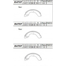 K4707 ASIMCO Комплект тормозных колодок