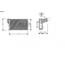 VW6173 AVA Теплообменник, отопление салона