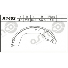 K1462 ASIMCO Комплект тормозных колодок