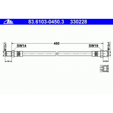 83.6103-0450.3 ATE Тормозной шланг