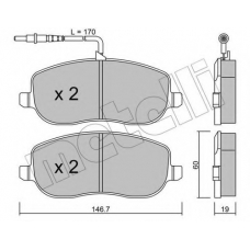 22-0530-0 METELLI Комплект тормозных колодок, дисковый тормоз