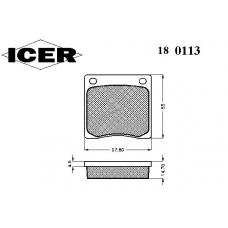 180113 ICER Комплект тормозных колодок, дисковый тормоз