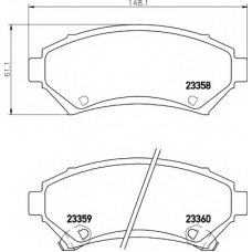 8DB 355 016-951 HELLA Комплект тормозных колодок, дисковый тормоз