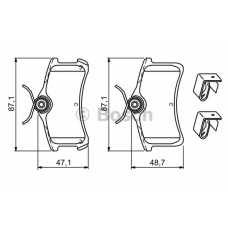 0 986 494 274 BOSCH Комплект тормозных колодок, дисковый тормоз