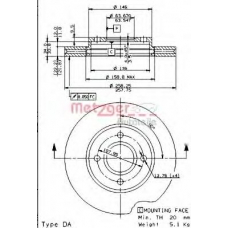 24760 E METZGER Тормозной диск