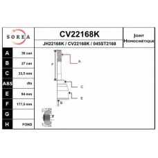 CV22168K EAI Шарнирный комплект, приводной вал