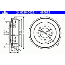 24.0218-0025.1 ATE Тормозной барабан
