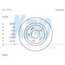 BR-9408 KAVO PARTS Тормозной диск