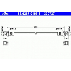 83.6267-0195.3 ATE Тормозной шланг