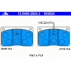 13.0460-2824.2 ATE Комплект тормозных колодок, дисковый тормоз