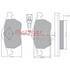 1170122 METZGER Комплект тормозных колодок, дисковый тормоз