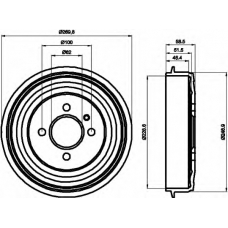 8DT 355 300-011 HELLA Тормозной барабан