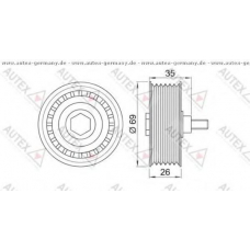 654256 AUTEX Паразитный / ведущий ролик, поликлиновой ремень