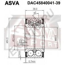 DAC45840041-39 ASVA Подшипник ступицы колеса