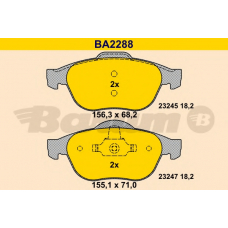 BA2288 BARUM Комплект тормозных колодок, дисковый тормоз