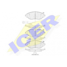 182018 ICER Комплект тормозных колодок, дисковый тормоз