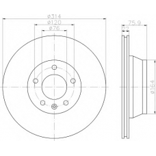 8DD 355 109-791 HELLA Тормозной диск