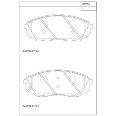 KD9774 ASIMCO Комплект тормозных колодок, дисковый тормоз