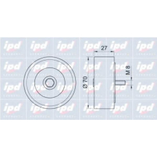 15-3075 IPD Паразитный / ведущий ролик, поликлиновой ремень