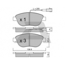 BPFI-1014 AISIN Комплект тормозных колодок, дисковый тормоз