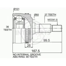 OJ-1423 InterParts Шарнирный комплект, приводной вал