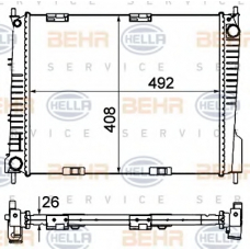 8MK 376 735-141 HELLA Радиатор, охлаждение двигателя