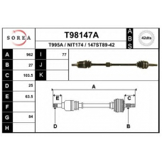 T98147A EAI Приводной вал