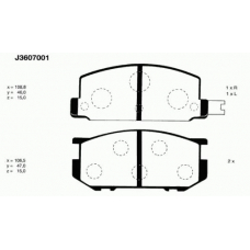 J3607001 NIPPARTS Комплект тормозных колодок, дисковый тормоз