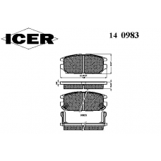 140983 ICER Комплект тормозных колодок, дисковый тормоз