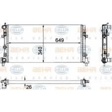 8MK 376 754-284 HELLA Радиатор, охлаждение двигателя