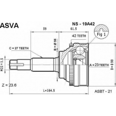 NS-19A42 ASVA Шарнирный комплект, приводной вал