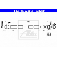 83.7715-0380.3 ATE Тормозной шланг