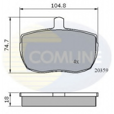 CBP0319 COMLINE Комплект тормозных колодок, дисковый тормоз