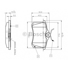 0 986 TB2 012 BOSCH Комплект тормозных колодок, дисковый тормоз