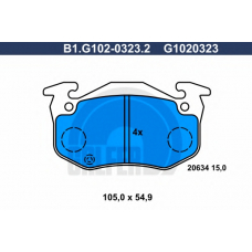 B1.G102-0323.2 GALFER Комплект тормозных колодок, дисковый тормоз