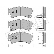 22-0436-0 METELLI Комплект тормозных колодок, дисковый тормоз