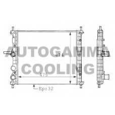 101166 AUTOGAMMA Радиатор, охлаждение двигателя