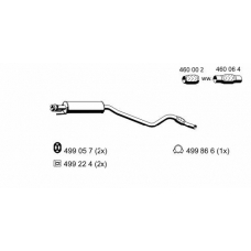 052054 ERNST Средний глушитель выхлопных газов