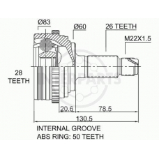 OJ-0868 InterParts Шарнирный комплект, приводной вал