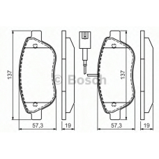 0 986 494 464 BOSCH Комплект тормозных колодок, дисковый тормоз