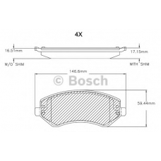 F 03B 150 301 BOSCH Комплект тормозных колодок, дисковый тормоз