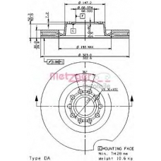 24784 V METZGER Тормозной диск