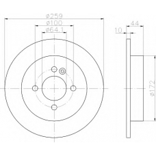 8DD 355 107-801 HELLA Тормозной диск