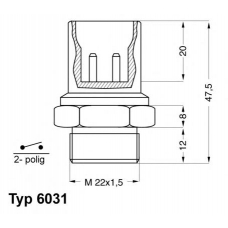 6031.95 WAHLER Термовыключатель, вентилятор радиатора