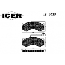 150739 ICER Комплект тормозных колодок, дисковый тормоз